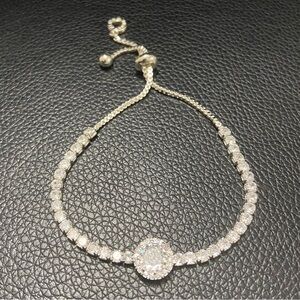 Anne Klein Silver Bracelet with Crystal Accents